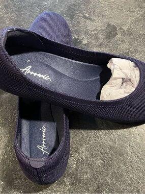 Arromic Flats Blue Washable Round Toe Knit Ballet Flats Shoes Women’s Size 8